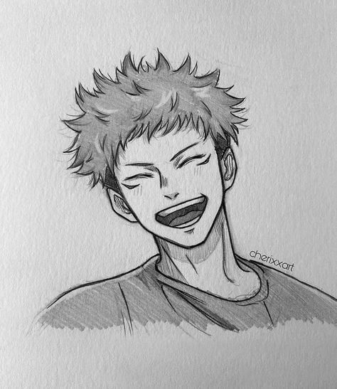 Yuji Sketch, Jjk Drawing Sketch, Yuji Itadori Drawing, Yuji Drawing, Itadori Drawing, Drawing Jujutsu Kaisen, Jjk Doodles, Jjk Sketch, Anime Sketch Art