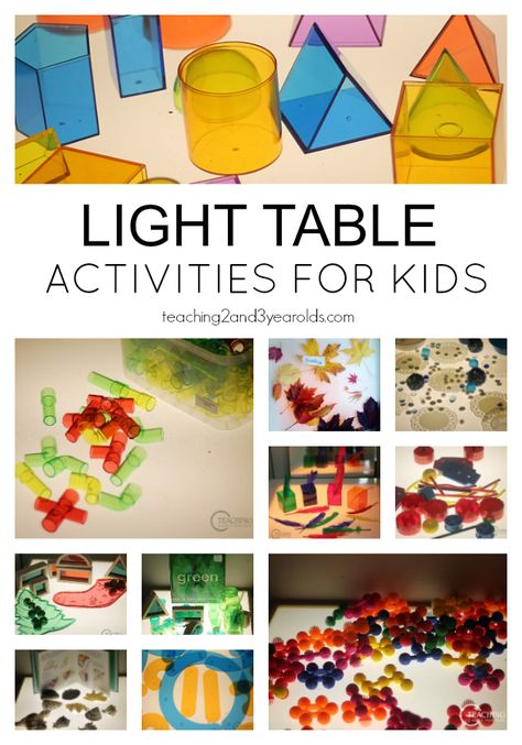 preschool light table activities- teaching 2 and 3 year olds Table Activities For Kids, Light Table Activities, Light Box Activities, Table Activities For Toddlers, Table Activities, Light Study, Light Board, Sensory Table, Activities For Toddlers