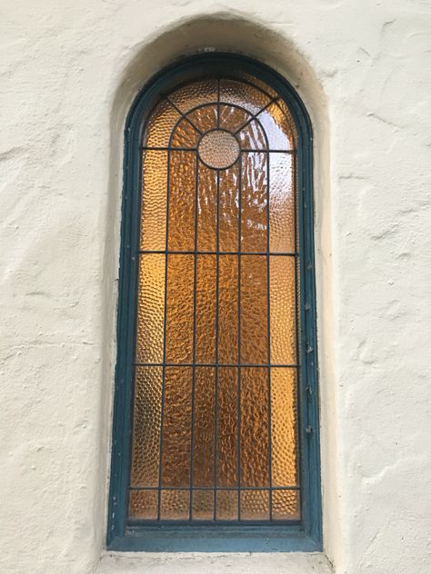 Beautiful arched stained glass window. San Jose,CA Arch Glass Window, Stained Glass Over Doorway, Stained Glass Archway, Stained Glass Arched Window, Stained Glass Windows In Homes, Stained Glass Arch, Adu Ideas, Greek Villa, Wall Stains