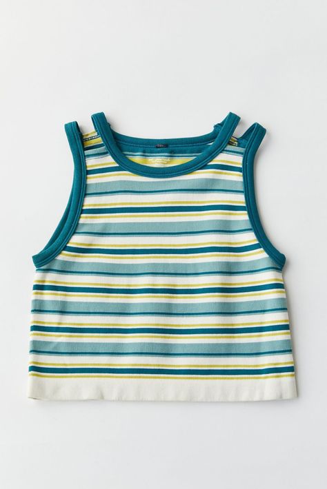 Urban Outfitters Crop Tops, Striped Tank Top Outfit Aesthetic, Out From Under, Trendy Fitted Tank Top By Urban Outfitters, Summer Tops Png, Striped Tank Outfit, Urban Outfitters Fitted Tank Top For Summer, Urban Outfitters Fitted Trendy Tank Top, Thrifted Tops