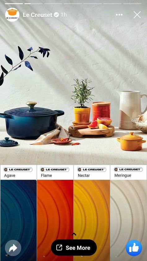 Le Creuset Agave, Le Creuset Color Pairing, Le Creuset Color Palette, Le Crueset, Le Creuset Colors, Color Palette Ideas, Welcome To My House, Palette Ideas, Apartment Life