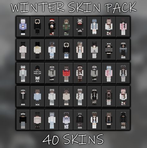 Winter Skin Pack | 40 Skins | Minecraft Skin Packs Skin Packs Minecraft, Cute Free Minecraft Skins Bedrock, Free Bedrock Minecraft Skins, Free Minecraft Skins Bedrock, Minecraft Bedrock Skins, Minecraft Skin Packs, Free Minecraft Skins, Minecraft Skins Black, Minecraft Pack