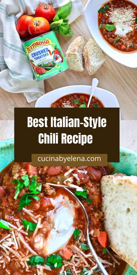 Italian Chili Recipe, Chili Recipe Beef, Italian Sausage Chili, Sausage Chili Recipe, Sausage Chili, Beef Chili Recipe, Italian Sausage Recipes, Best Chili Recipe, Recipe Beef