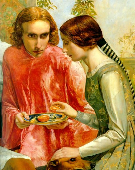 Lorenzo and Isabella (detail)  John Everett Millais  1849 Everett Millais, Pre Raphaelite Paintings, Gabriel Rossetti, Pre Raphaelite Brotherhood, Pre Raphaelite Art, Edward Burne Jones, Dante Gabriel Rossetti, John Everett Millais, John William Waterhouse