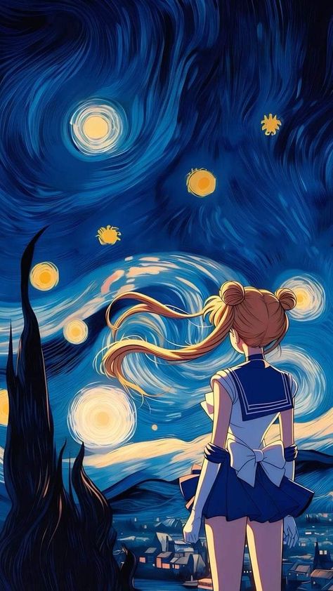 Saylor Moon, Arte Sailor Moon, Sailor Moon Stars, Sailor Moon Fan Art, Sailor Moon Usagi, Sailor Moon Aesthetic, Sailor Moon Manga, Sailor Moon Wallpaper, The Starry Night