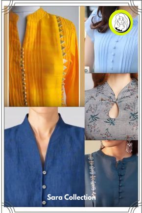 Classic and Contemporary Kurti Neck & Sleeve Ideas Galay K Design, New Latest Neck Design For Suit, Kurti Back Designs, Kurti Patterns Latest, Latest Neck Designs For Suits, Beautiful Neck Designs, Short Kurtis For Jeans, Dresses Elegant Short, Neck Patterns For Kurtis