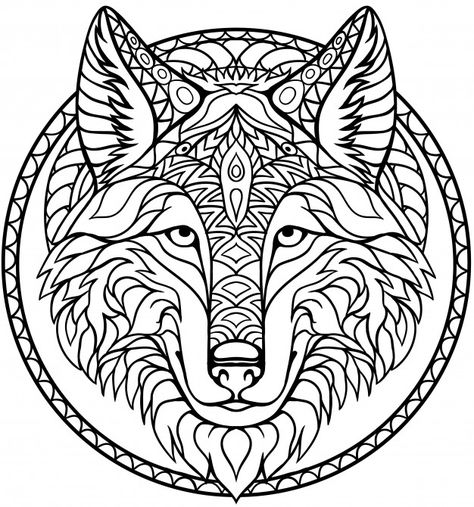 Tattoo Coloring Book, Wolf Colors, Abstract Coloring Pages, Animal Doodles, Printable Animals, Wolf Drawing, Colouring Printables, Adult Coloring Book Pages, Color Images