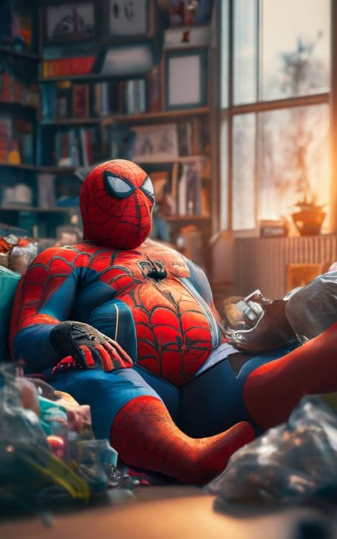 Fat Spiderman, Spiderman Stuff, Smocking Tutorial, Trippy Visuals, Superhero Villains, Marvel Fan Art, Funny Profile, Beautiful Views Video, The Spider