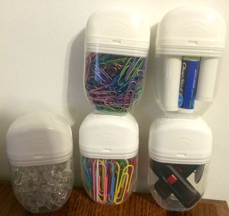 The large tic-tac containers are my favorite small organizers. Love them! Things To Put In Small Containers, Repurposed Storage, Reuse Plastic Containers, Bobbi Pins, Recycled Containers, Craft Storage Containers, Reuse Containers, Diy Recycled Projects, Recycling Containers