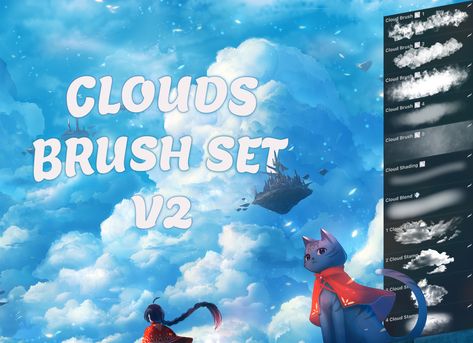 The Clouds V2 Procreate Brush Set offers artists an adaptable and captivating selection of brushes for creating stunning cloudscapes. With 8 free Brushes included, this brush set is great for digital artists looking to add depth and texture to their artwork. Procreate Clouds, Ethereal Clouds, Procreate Brushes Download, Cloud Tutorial, Brush Procreate, Free Brushes, Brushes Procreate, Procreate Brushes Free, Free Cloud