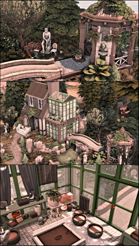 Sims 4 Witch House No Cc, Sims4 No Cc House, Sims 4 Hobby Cc, Sims 4 Builds No Cc, Build A Small House, Build Greenhouse, Sims4 Ideas, Sims Lots, Cc The Sims 4