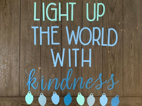 Light up the World With Kindness Bulletin Board Cut Out | Etsy Be Kind Bulletin Board, Daycare Bulletin Boards, Kindness Bulletin Board, Christmas Bulletin Boards, Positive Classroom Environment, Winter Bulletin, Winter Bulletin Boards, Christmas Bulletin Board, Preschool Bulletin