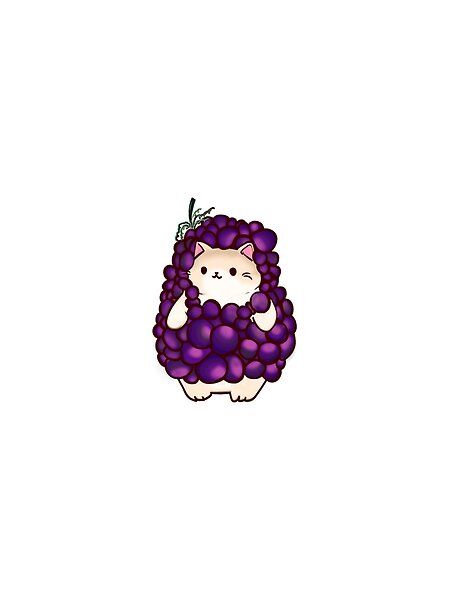 Purrfect Grapes Cat by PurrCupCake | Redbubble Grape Drawing, Fruity Design, Everyday Objects, Cute Cat, Cat Lovers, Grapes, Twist, Fruit, Design