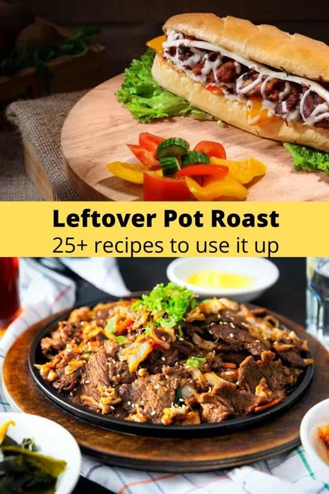 Pot Roast Ideas, Leftover Beef Recipes, Roast Ideas, Leftover Roast Beef Recipes, Leftover Pot Roast, Beef Appetizers, Roast Beef Dinner, Chuck Roast Recipes, Leftover Roast Beef