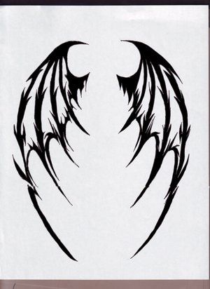 wing tattoo                                                                                                                                                                                 More Gothic Wings Tattoo, Bleach Drawing On Clothes Ideas, Skeleton Wings Tattoo, Demon Wing Tattoo, Cybersigilism Wings, Demon Wings Tattoo, Street Style Tattoos, Bleach Drawing On Clothes, Wing Stencil