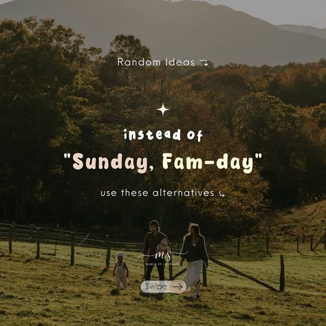 PART 42 — instead of “Sunday, Family Day ”, use these: 🥰 🏷️ #family #fam #sunday #caption #captionideas #notes #instagramtips #randomideas #fyp #margesn Sunday Family Day, Family Captions, Ig Captions, Family Day, Instagram Tips, Family Quotes, Life Quotes, Quick Saves