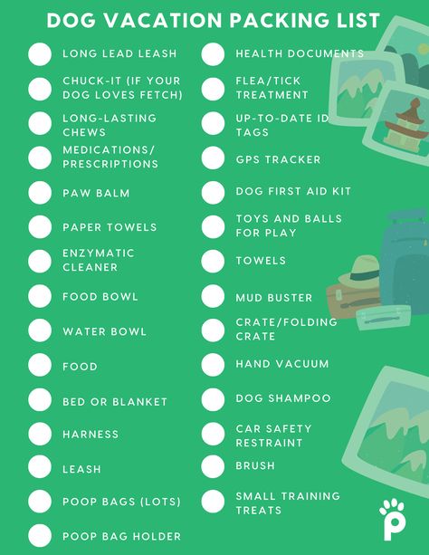 Dog Pack, Dog Travel Packing List, Dog Trip Checklist, Dog Vacation Packing List, Puppy Travel Essentials, Dog Vacation, Dog Travel Essentials, Vacation With Dog, Puppy Travel Bag Packing Lists