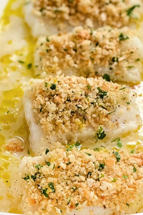 Ritz Cracker Cod Recipe, Cracker Crusted Fish, Ritz Cracker Cod, Cod With Ritz Crackers, Ritz Cracker Fish Baked Cod, Baked Haddock Recipes Bread Crumbs, Cod With Rice, Baked Cod With Ritz Cracker Topping, Cod Fillets Recipes Baked