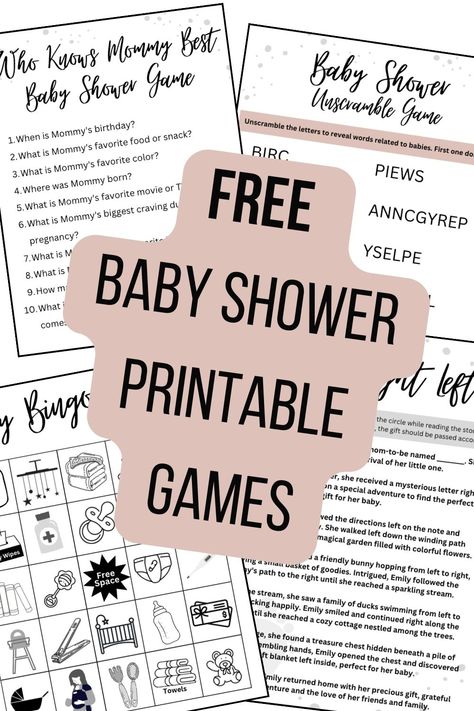 The Best Printable Baby Shower Games (For Free) Free Baby Shower Games Printables Fun, Baby Shower Games For A Boy, Baby Shower Games Printable Free, Free Baby Shower Games Printables, Baby Shower Games Free Printables, Barista Humor, Baby Shower Scramble, Spring Baby Shower Themes, Baby Shower Printable Games