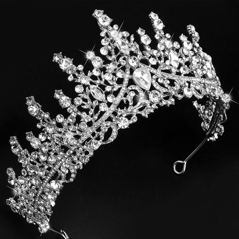 COCIDE Silver Tiara and Crown for Women Crystal Queen Crowns Rhinestone Princess Quince Crowns, Quince Planning, Quinceanera Stuff, Crowns For Women, Quinceanera Crown, Quince Stuff, Birthday Crowns, Crown For Women, Crystal Bridal Tiaras