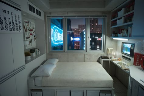 Cyberpunk Apartment, Cyberpunk Interior, Cyberpunk Room, Art Cyberpunk, Spaceship Interior, Micro Apartment, Dekorasi Kamar Tidur, Futuristic Interior, Futurism