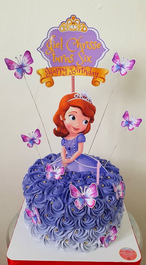 Sofia Birthday Cake, Sofia The First Birthday Cake, Cake Frosting Designs, Sophia Cake, Number 1 Cake, Sofia The First Cake, Sofia Cake, Sophia The First, Barbie Birthday Cake