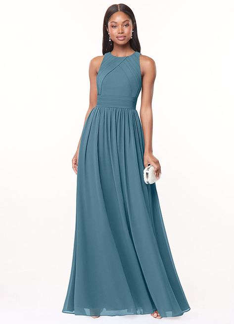 AZAZIE HARPER - Bridesmaid Dresses Blue Bridesmaid Dress, Elegant Bridesmaid Dresses, Azazie Bridesmaid Dresses, Mob Dresses, Long Bridesmaid Dress, Illusion Dress, Special Dresses, Blue Bridesmaids, Floor Length Dresses