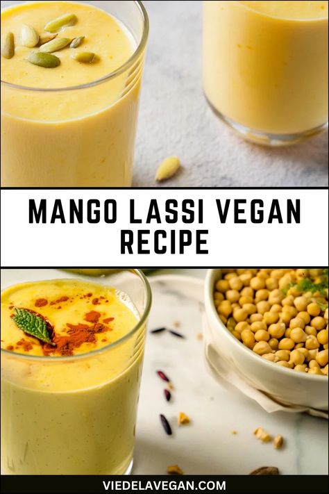 Vegan Mango Lassi Recipe - Beat the Heat with a Refreshing Twist Vegan Mango Lassi, Mango Lassi Recipe, Mango Lassi Recipes, Lassi Recipe, Lassi Recipes, Indian Drinks, Plant Based Yogurt, Indian Foods, Mango Lassi