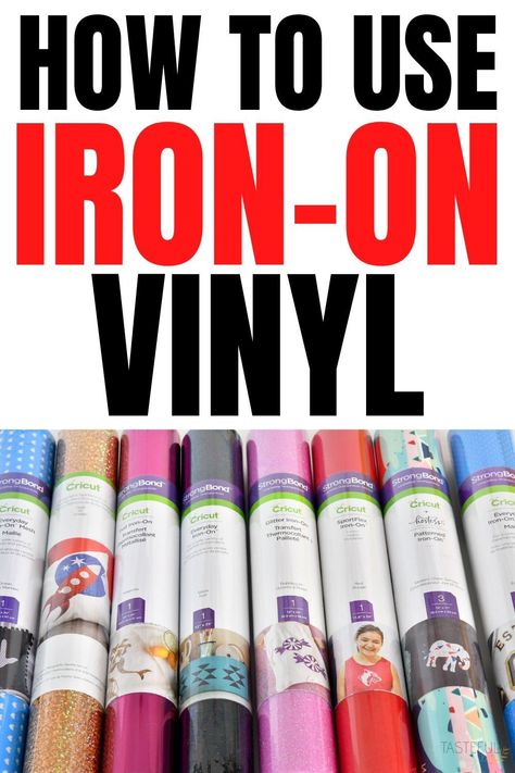 Everything you need to know about how to use iron-on vinyl. #htv #cricut How To Apply Iron On Vinyl Cricut, Making Iron On Transfers With Cricut, How To Iron On Vinyl Cricut, How To Use Vinyl Without Cricut, How To Do Iron On Vinyl With Cricut, Cricut Iron On Vinyl Projects, Cricut Everyday Iron On Instructions, Cricut Projects Iron On Ideas, Htv Vinyl Projects