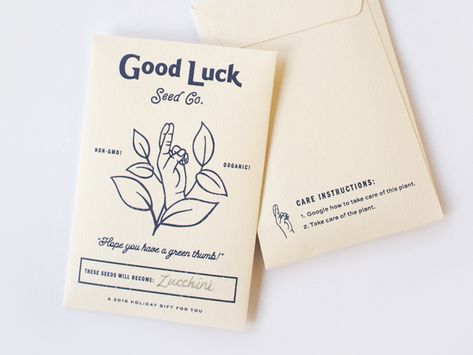 Good Luck Seed Co. Flower Seed Packaging, Plant Seed Packaging, Seed Package Design, Plant Packaging Design, Seed Packet Design, Seed Kit Packaging, Seeds Packaging Design, Seed Branding, Seed Packaging Design