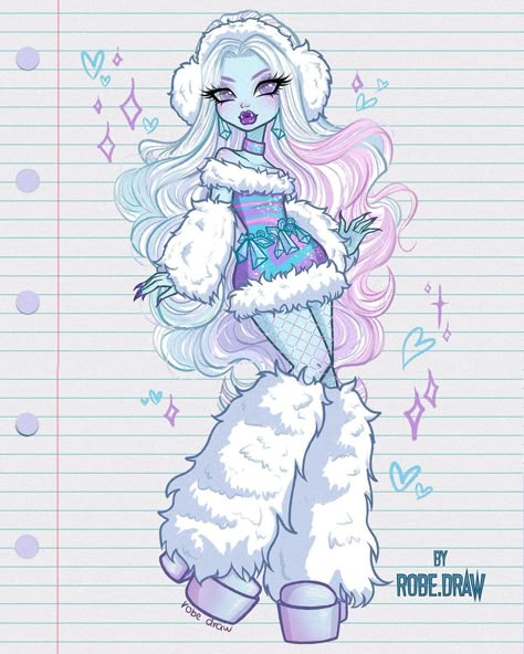 ❄️ A B B E Y ❄️ . artwork by @robe.draw . . . #drawing #draw #monsterhigh #monsterhighart #monsterhighdolls #snowman #monster… | Instagram Abbey Bominable, Arte Pin Up, الفن الرقمي, Arte Monster High, Monster High Pictures, Personajes Monster High, Monster High Art, Monster High Characters, High Art