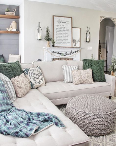 801 Likes, 15 Comments - CITY Furniture (@cityfurniture) on Instagram: “This looks like the perfect place to snuggle up for the holidays! 🤗 Tap to shop @newbuild_newlyweds…” Rustic Christmas Living Room, Comfortable Sectional Sofa, Christmas Living Room Decor Ideas, Christmas Living Room Decor, Decor Ideas For Living Room, Christmas Living Room, Ideas For Living Room, Christmas Decorations Living Room, Living Room Decor Ideas