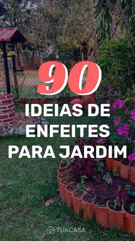 Fotos de enfeites para jardim e vídeos de como fazê-los.  #enfeites #jardim #jardinagem #decoracao Backyard Flowers Garden, Backyard Paradise, Rock Garden Landscaping, Outdoor Garden Decor, Nails Wedding, Wedding Flower Decorations, Decorations Wedding, Backyard Makeover, Invitations Wedding