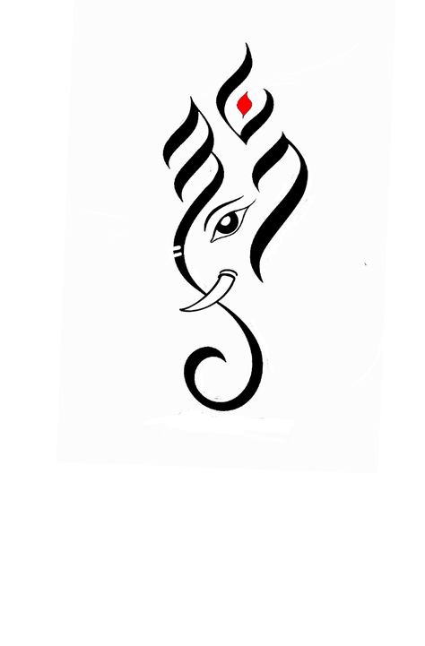 Ganesha Tattoo Stencil, Ganesh Minimalist Tattoo, Ganpati Tattoo Designs, Ganesh Tattoo Design, Ganpati Tattoo, Ganesha Tattoo Design, Mahadev Tattoos, Om Tattoos, Aum Tattoo