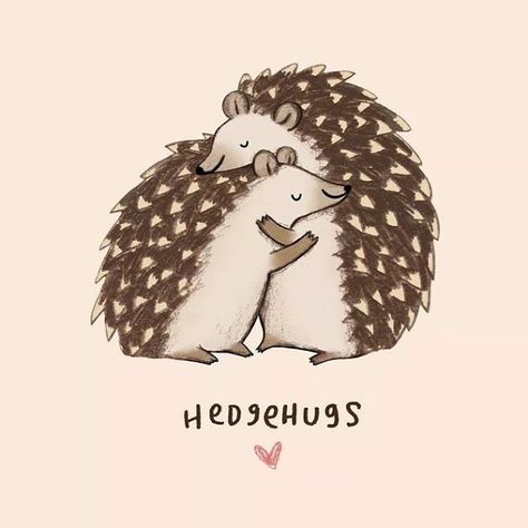 Hug Stickers, Hug Pillow, Animal Puns, 10 Funniest, Hedgehogs, Freelance Illustrator, Sign Printing, Mini Art, Animal Drawings