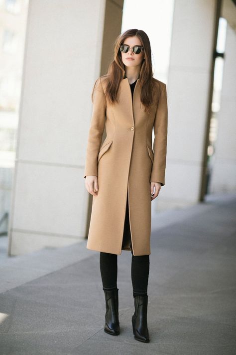 Wedding Skirt Top, Wool Camel Coat, Silk Bridal Gown, Camel Wool Coat, Collarless Coat, Slim Fit Coat, Cape Wedding Dress, Cool Winter, Coat Autumn