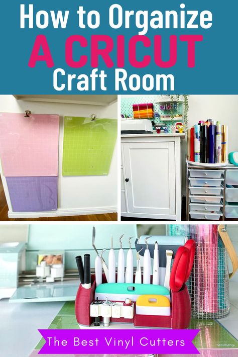 Storage Ideas For Cricut Vinyl, Cricut Organizer Storage Ideas, Cricut Mat Storage Ideas, Vynil Storage Ideas Diy, Cricut Storage Ideas Organizing, Cricut Mat Storage, Vinyl Holder Ideas, Craft Room Paint Colors Inspiration, Cricut Room Organization