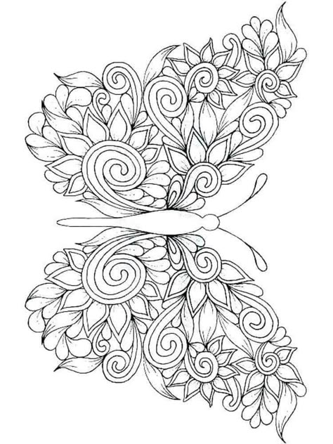 Butterfly Coloring Pages, Butterfly Coloring, Desain Quilling, Love Coloring Pages, Butterfly Printable, Adult Coloring Designs, Detailed Coloring Pages, Pola Sulam, Easy Coloring Pages