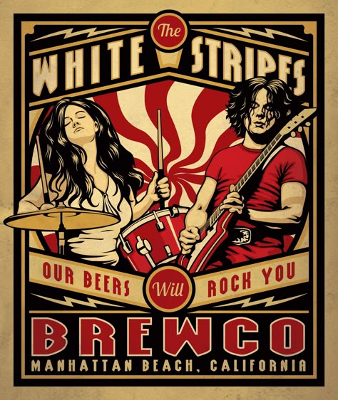 Poster Rock, Concert Poster Art, Posters Music, Gig Poster, Band Poster, Poster Music, Illustration Photo, Band Art, The White Stripes