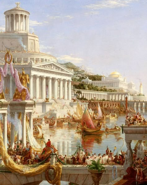 Ancient Rome Aesthetic, The Course Of Empire, Roman Aesthetic, Ancient Greece Aesthetic, Rome Painting, Ancient Roman Empire, Rome Aesthetic, Greek Paintings, Rome Art