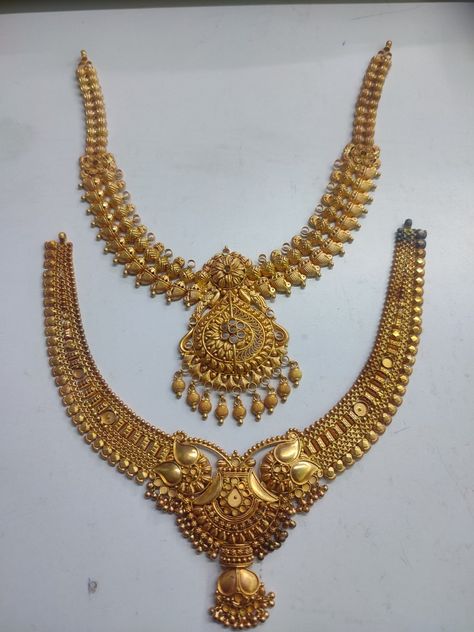 Kammalu Buttalu, Pure Gold Necklace Indian, Short Necklace Gold Indian, Necklace Gold Indian, Short Necklace Gold, Pure Gold Necklace, Big Earrings Gold, Pretty Gold Necklaces, Indian Gold Necklace Designs