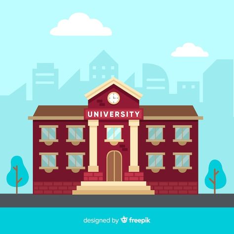 Flat university building background | Premium Vector #Freepik #vector #graduation-book #campus #university #university-education University Building, Background School, Building Background, School Vector, Hampton University, Campus Design, University Architecture, Building Icon, Building Images