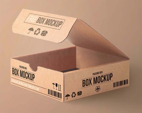 Free Cartoon Packaging Mockup (PSD) Cartoon Box Design, Cartoon Packaging, Display Perfume, Box Packaging Templates, Fragile Sticker, Carton Design, Free Packaging Mockup, Packaging Template Design, Packaging Template