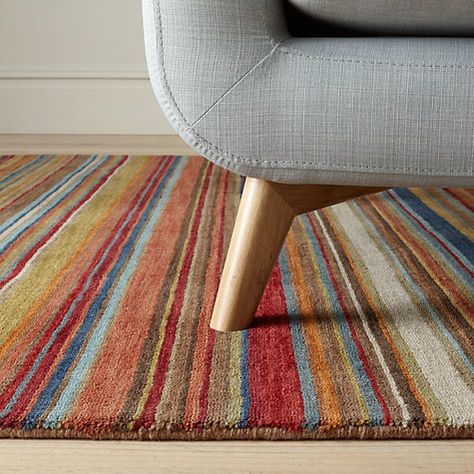 Buy John Lewis Russet Multistripe Rug Online at johnlewis.com Scandi Rug, Rug Buying Guide, Hall Rugs, Carpet Shops, Happy House, Gradient Design, Rich Color Palette, Circle Rug, Living Room Decor Apartment