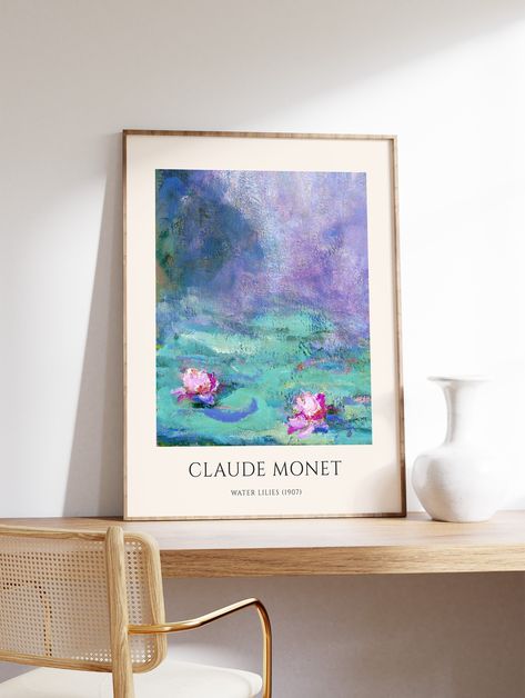 Water Lilies Monet, Lilies Monet, Garden Scenery, Monet Exhibition, Claude Monet Water Lilies, Classic Poster, Monet Art, Scenery Nature, Mural Floral