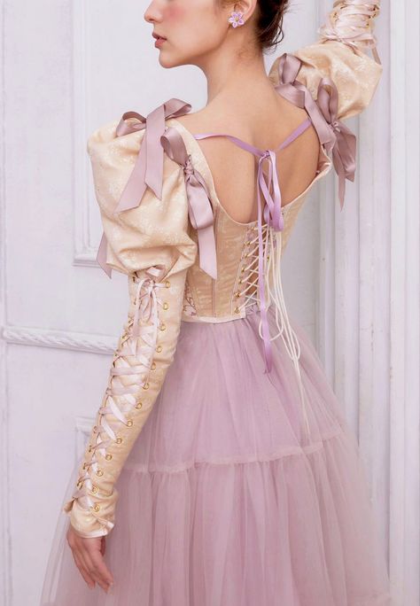 Pink Corset Dress, Fae Dress, Selkie Dress, 파티 드레스, Pink Corset, Lace Gloves, Dress Back, Ballroom Dress, Fantasy Fashion