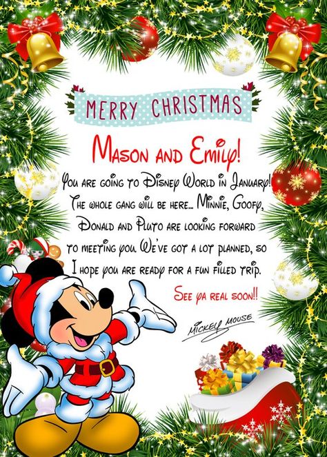 Christmas Disney Surprise Ideas, Disney Christmas Reveal, Disney Christmas Surprise Ideas, Disney Christmas Present Reveal, Disneyland Surprise Box Ideas, Disney Surprise Box Ideas Christmas, Disney Box Surprise, Disney Christmas Surprise, Disney Vacation Christmas Gift