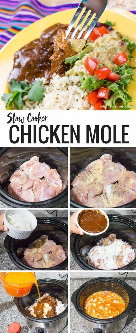 The most delicious EASY Slow cooker chicken mole recipe with Knorr creamy guacamole. #pruebaelsabordeknorr [AD] #slowcooker #smartfundiy #recipes #mole Slow Cooker Ratatouille, Chicken Mole Recipe, Easy Recipes For Dinner, Creamy Guacamole, Mole Recipe, Slow Cooker Enchiladas, Beef Recipes For Dinner Easy, Dinner Recipes With Ground Beef, Recipes For Dinner Easy