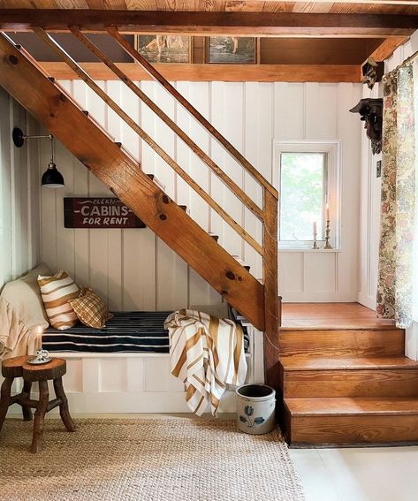 Staircase Cottage, Hayes Cottage, Cottage Stairs, Under The Stairs, Cabin Interiors, Cottage Interiors, Studio Mcgee, Cabin Life, Cottage Living