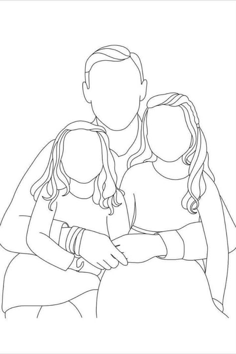 Drawing For Father, Dad Drawing Ideas, Family Drawing Sketch, Father's Day Drawing Ideas, Drawings For Dad, Father Drawing, Family Picture Drawing, Father's Day Drawings, Father's Day Drawing